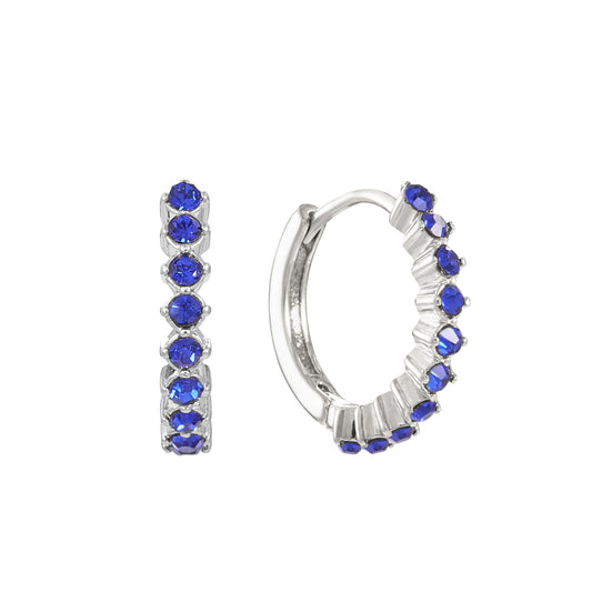 Mimi Blue Silver Original Huggie Earrings