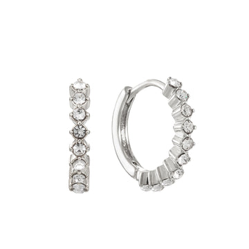 Mimi Crystal Silver Original Huggie Earrings