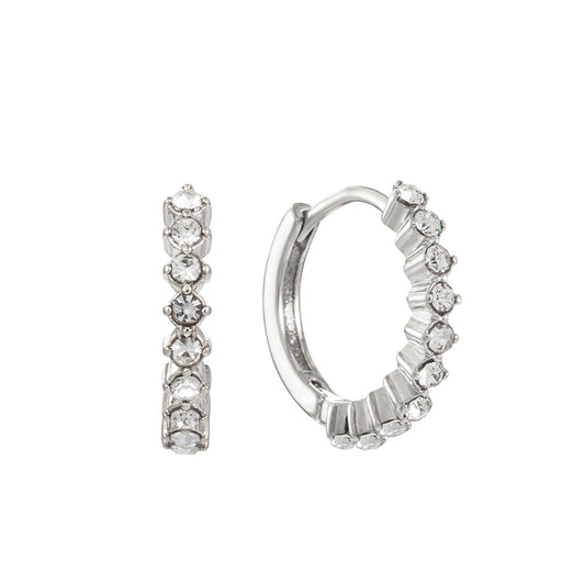 Mimi Crystal Silver Original Huggie Earrings
