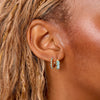 Mimi Gold Turquoise Huggie Earrings
