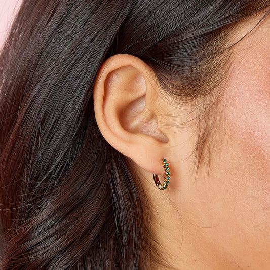 Mimi Green Gold Original Huggie Earrings