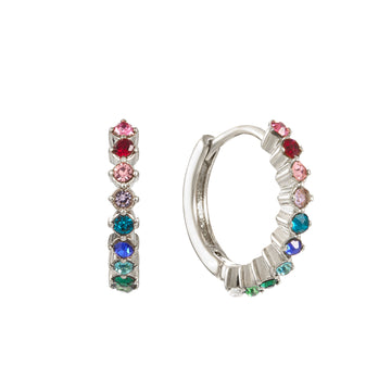 Mimi Silver Rainbow Original Huggie Earrings
