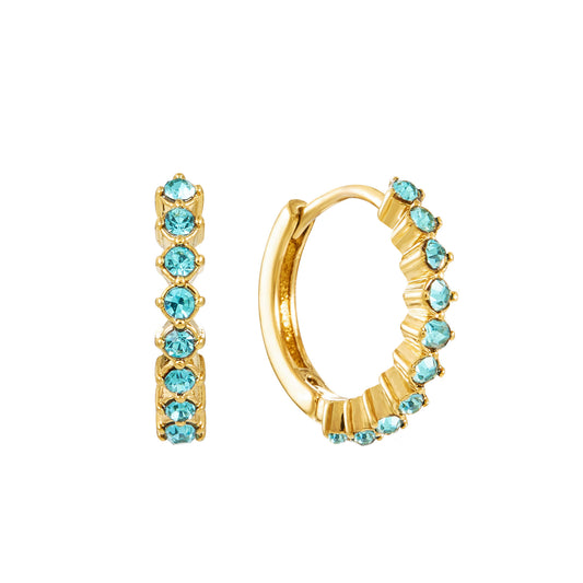 Mimi Turquoise Gold Original Huggie Earrings