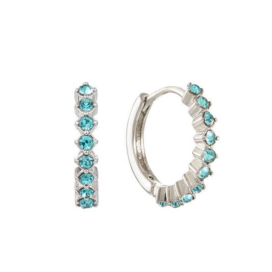Mimi Turquoise Silver Original Huggie Earrings