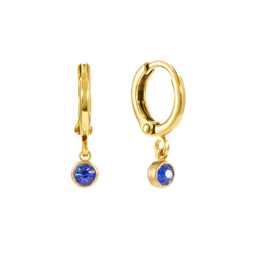 Molly Gold Blue Huggie Hoops