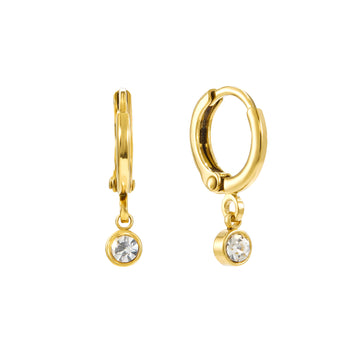 Molly Gold Crystal Huggie Hoops
