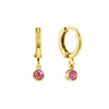 Molly Gold Pink Huggie Hoops