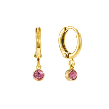 Molly Gold Pink Huggie Hoops