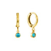 Molly Gold Turqouise Huggie Hoops