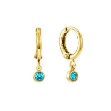 Molly Gold Turqouise Huggie Hoops