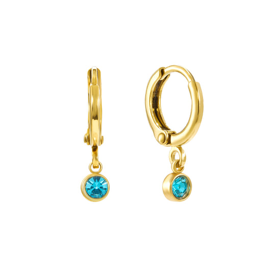 Molly Gold Turqouise Huggie Hoops