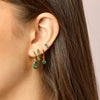 Molly Gold Green Huggie Hoops
