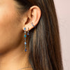 Molly Silver Blue Huggie Hoops