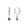Molly Silver Blue Huggie Hoops