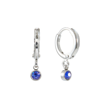 Molly Silver Blue Huggie Hoops