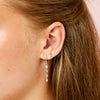 Ellica Silver Crystal Droplet Huggie Earrings
