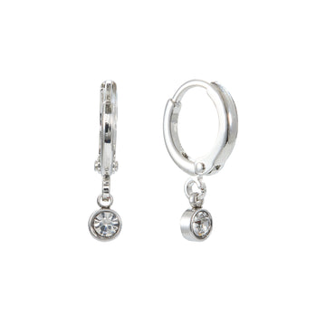 Molly Silver Crystal Huggie Hoops