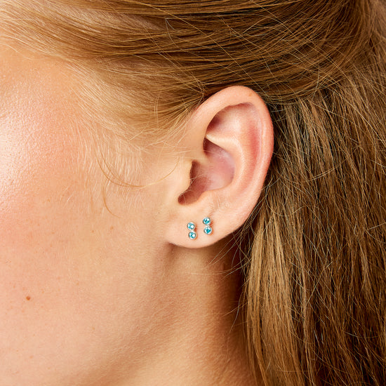 Molly Stud Earrings Silver & Turqouise