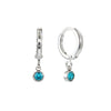 Molly Silver Turquoise Huggie Hoops