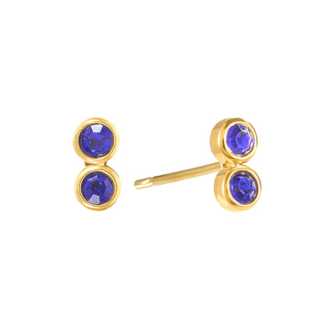 Molly Stud Earrings Gold & Blue