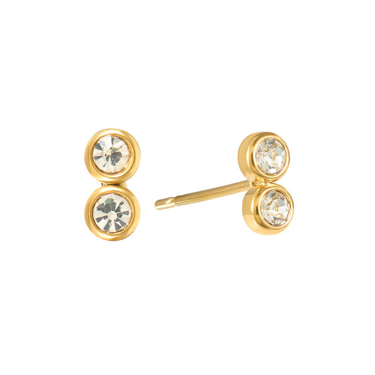 Molly Stud Earrings Gold & Crystal
