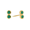 Molly Stud Earrings Gold & Green