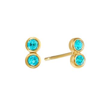 Molly Stud Earrings Gold & Turqouise