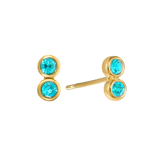 Molly Stud Earrings Gold & Turqouise
