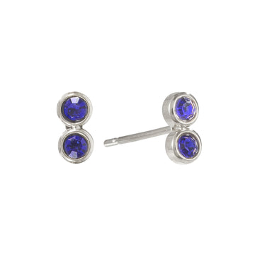 Molly Stud Earrings Silver & Blue