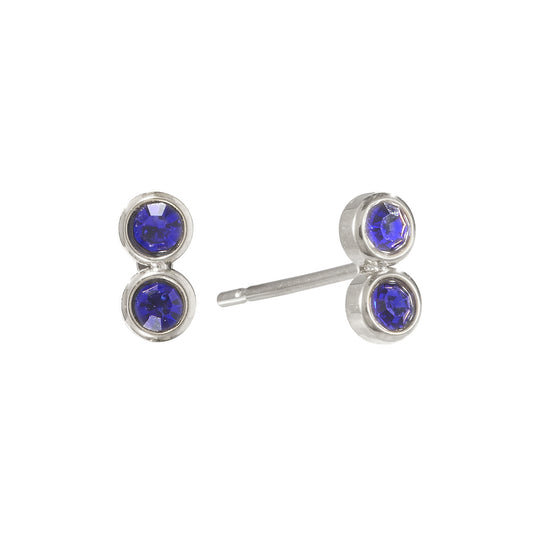 Molly Stud Earrings Silver & Blue