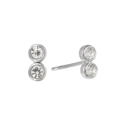 Molly Stud Earrings Silver & Crystal