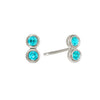 Molly Stud Earrings Silver & Turqouise