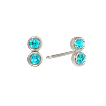 Molly Stud Earrings Silver & Turqouise