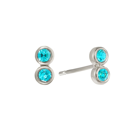 Molly Stud Earrings Silver & Turqouise