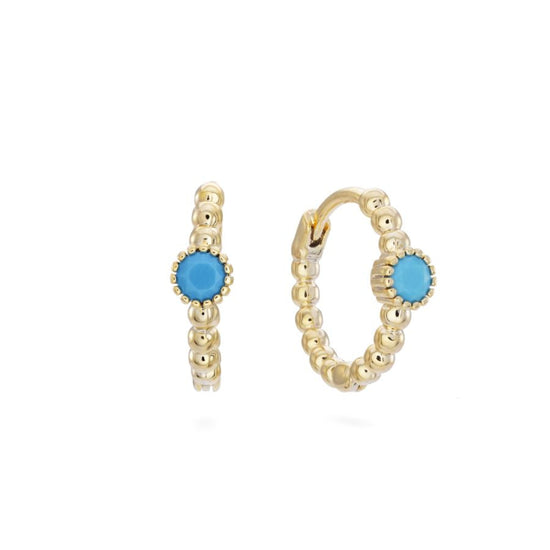 Nadine Turquoise Huggie Hoops