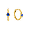Nadine Blue Gold Dainty Gem Huggie Earrings