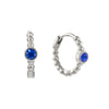 Nadine Blue Silver Dainty Gem Huggie Earrings