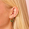 Nadine Gold Green Huggie Earrings