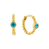 Nadine Turquoise Gold Dainty Gem Huggie Earrings