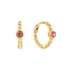 Nadine Pink Gold Dainty Gem Huggie Earrings