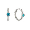 Nadine Silver Turqouise Huggie Earrings