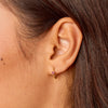 Nadine Gold Pink Dainty Gem Huggie Earrings