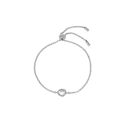 Nancy Silver Crystal Pull Bracelet