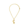 Olive Crystal Gold Charm Necklace