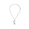 Olive Crystal Silver Charm Necklace