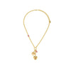 Olive Pink Gold Charm Necklace