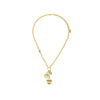 Olive Turqouise Gold Charm Necklace