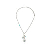 Olive Turqouise Silver Charm Necklace