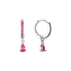Ottillie Silver Pink Raindrop Huggie Earrings