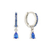 Ottillie Blue Silver Raindrop Huggie Hoops